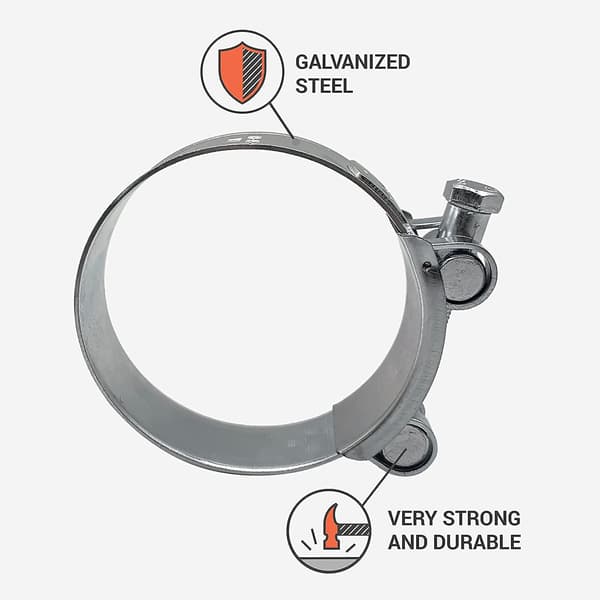 2-pack förstärkta klämmor för 80-85 mm galvaniserade stålrör