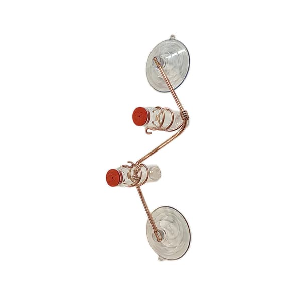 Geometrisk Vindues Kolibrifoder | Søde Foderautomater | Geo Foderautomat | Kobber og Aluminium | Moderne | Boligindretning | Glasflasker | Sugekopper