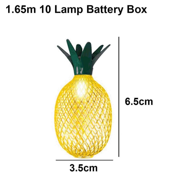 Ananas Lyslenke For Terrasse Hjem Bryllupsfest Soverom Bursdag Hawaii Tropisk Dekor Requires battery 1.65m 10led