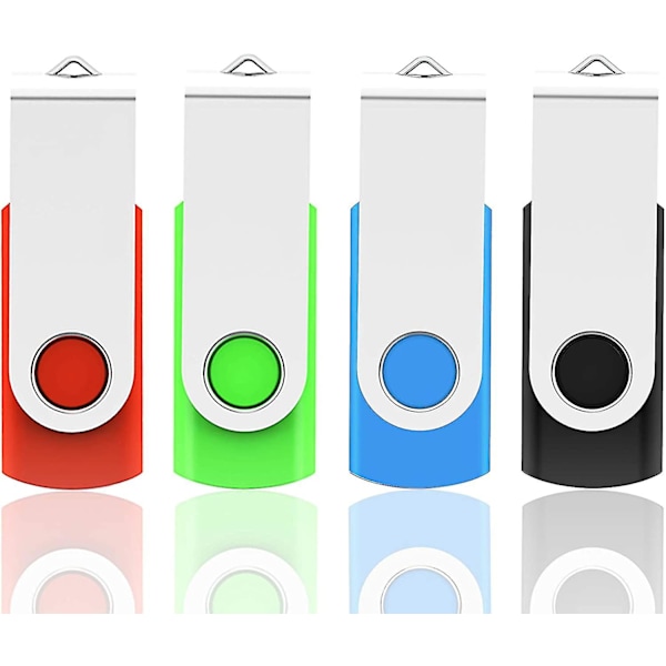 USB Stick 32GB USB 2.0 Flash Drive 4 Stykker, USB Memory Stick Flash Drive Memory Stick Thumb Drive Pen Drive Kompatibel Med Laptop Computer PC Window