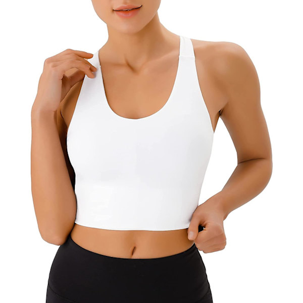 Sports BH'er til Kvinder Krydsryg Polstrede Træningstoppe Medium Støtte Cropped Toppe til Kvinder XS