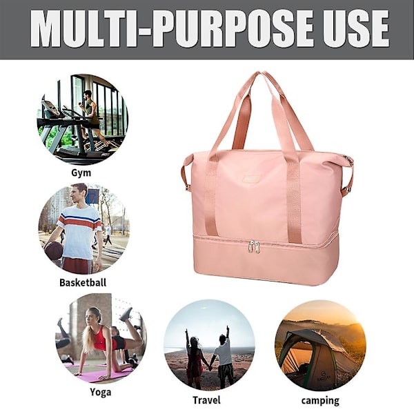 Damers Rejsetaske, Stor Udvidbar Weekendtaske pink