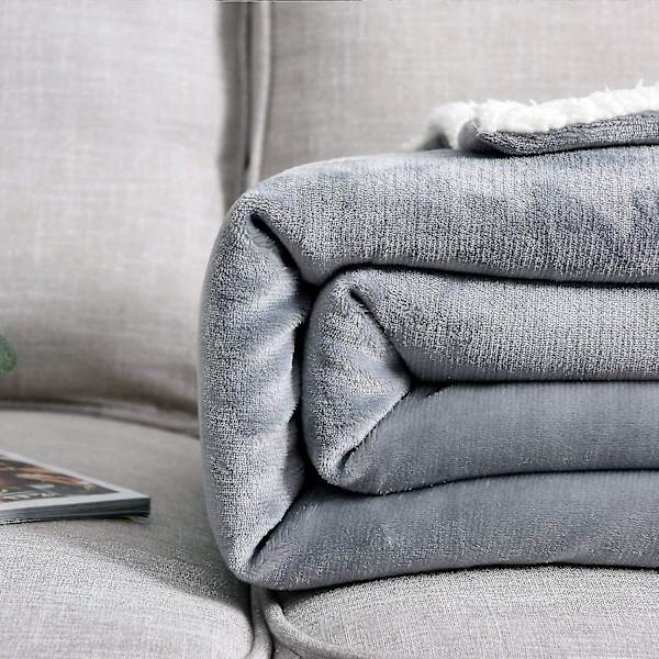 Sherpa filt - Varm filt för vintern - Supermjuk, luddig flanellfleece/ullliknande vändbar sammet