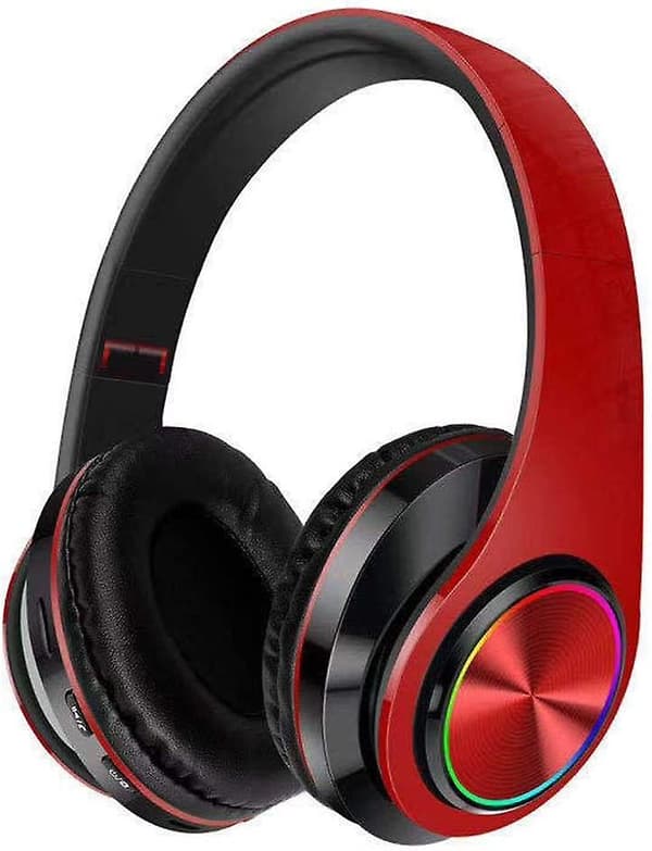 Luminous Bluetooth-headset med aktiv brusreducering Trådlöst headset Fällbart subwoofer-headset$ Med musik Mikrofon Lämplig för PC Dator Bärbar dator Red