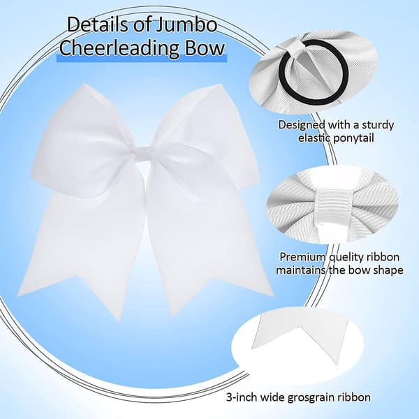 2-pack Cheer Bow Bulk Stora Hårrosetter Jumbo Cheerleading Bow 8 Tum För Småbarn