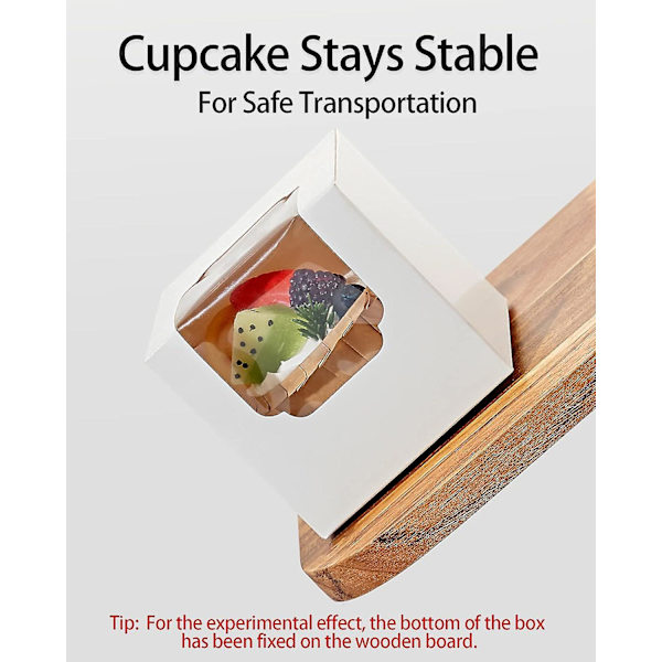 Cupcake Æsker 50 Stk Hvide Individuelle Cupcake Æsker, Enkelt Cupcake Beholdere Pap Holdere Med Indsatser Og Vindue Til Muffins Kakao Bombe Emballage