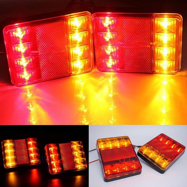 12v LED-bakljus, 12 st, multifunktionella bakljus för traktorlastbilssläp
