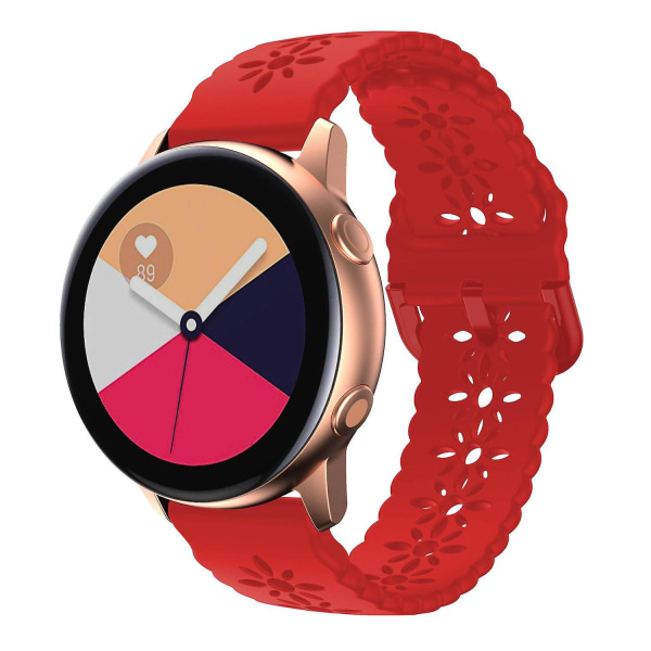 Silikon urholkat Plum Blossom handledsrem för Samsung Galaxy Watch 5 40mm/44mm/ Watch 5 Pro 45mm Red