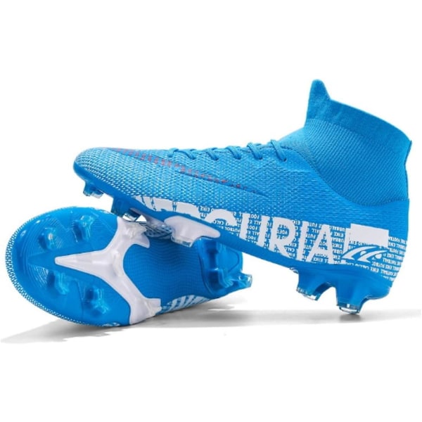 Fotbollsskor Barn, High-Top Fotbollsskor Pojkar Flickor, Andningsbara Fotbollsskor Med Dobbar EU38 blue