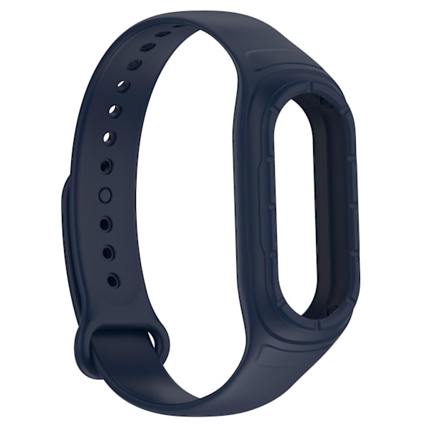 Xiaomi Smart Band 8 -rannekkeen korvaava silikoninen kellon ranneke, jossa integroitu ranneke ja suojakotelo Midnight Blue