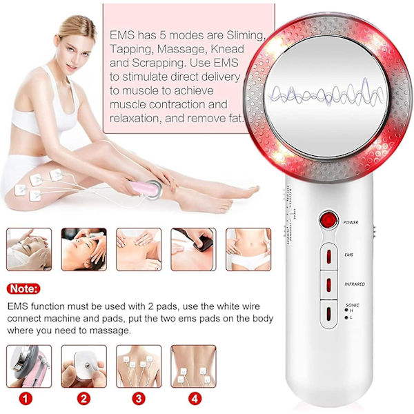 Kroppsskulpteringsmaskin, Handhållen Cellulitmassager för Ansikte, Arm, Midja, Mage, Ben, Höft