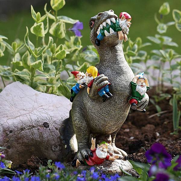 Havenisse Statuer Udendørs Dekoration, Dinosaur Havenisser Havekunst Udendørs Til Efterår Vinter Haveindretning, Udendørs Statue