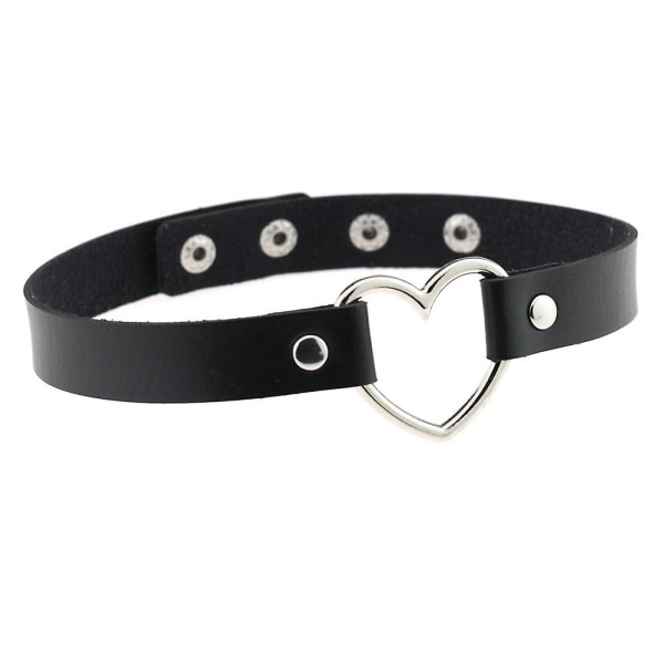 Harajuku Punk Pu Hjärt Halsband black