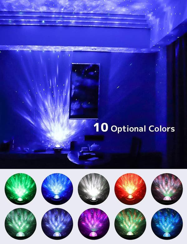 Galaxy Star Projector, Star Projector Night Light Med Bluetooth-högtalare, Starry Night Projector Med LED-nebula Moln Ocean Wave För Sovrumsdekor/ki