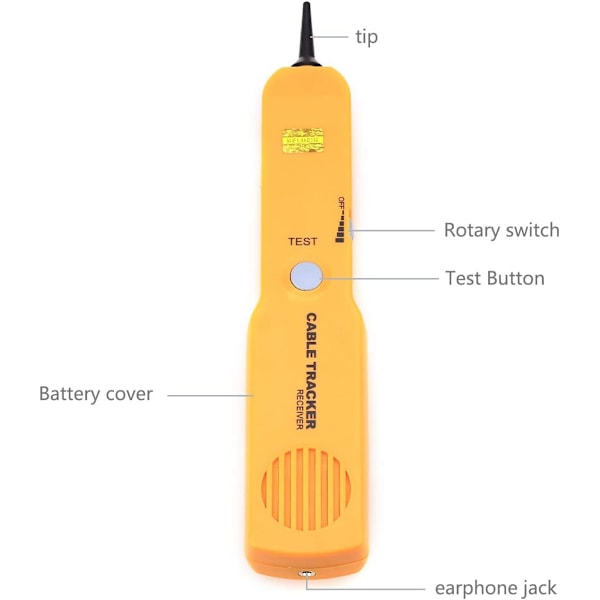 RJ11 Netværkskabel Tester Linje Finder Detektor Værktøj (Gul