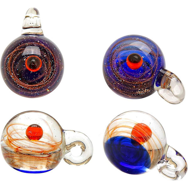 Nebula glasberlockhalsband, unikt universum galaxplaneter lamparbete glas