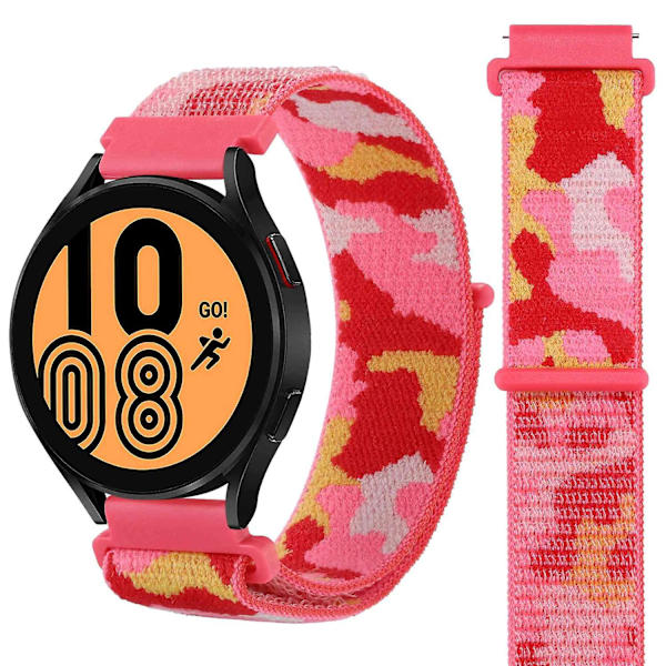 22mm kamouflage nylon justerbart armband för Samsung Galaxy Watch 3 45mm/Huawei Watch GT3 Pro 46mm Red
