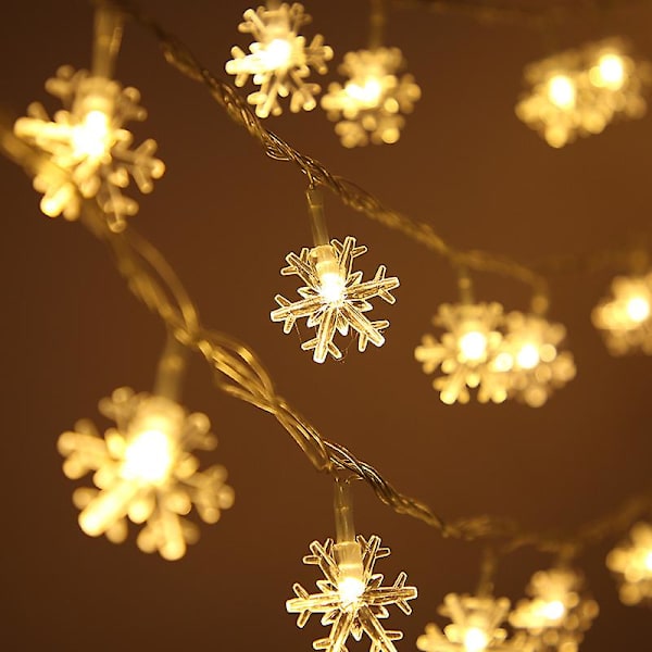 Jule Snefnug Lys Kæde, 100 LED Sammenkoblelige Julelys Blue