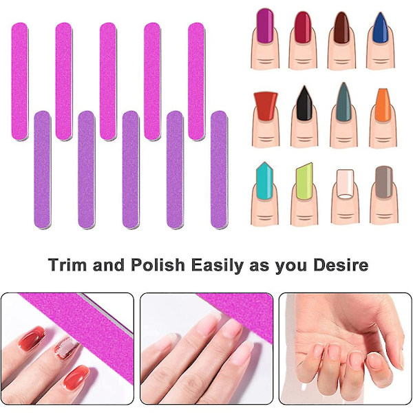 10 st dubbelsidiga nagelfilar i smärgel Emery Board Manikyr Pedikyrverktyg style2
