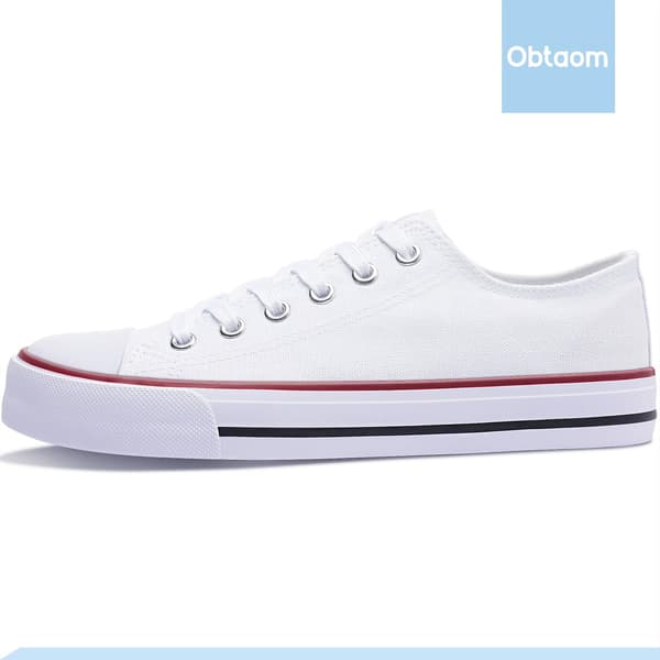Dame Canvas Mode Sneakers Søde Lave Sko Komfortable Canvas Gåsko Til Damer EU 36 white