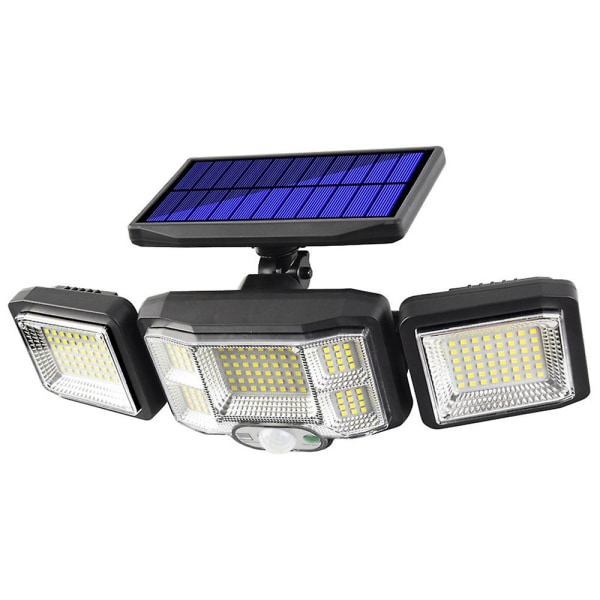 IP65 Vanntette solcellelamper for utendørs bruk med bevegelsessensor, 3 moduser, LED-solcellelamper med fjernkontroll for hagen, 270