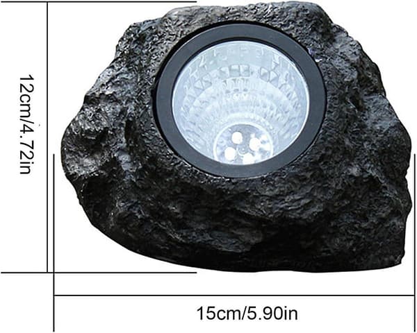 Solar Stenlamper Udendørs - Vandtætte Solcelle Stenbedslamper, Udendørs Landskabslamper Sten til Have Baghave Dekoration
