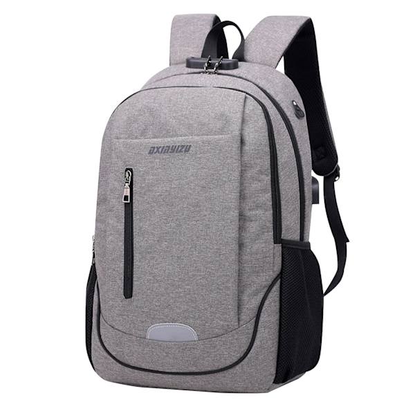 Ny ankomst Laptop Ryggsäck för resor Slim Dator Ryggsäckar med USB Laddningsport, Vattenavvisande College Skolväska dark gray