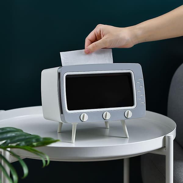 Retro TV-formad servettbehållare, enkel för kök, vardagsrum, kontor, sovrum