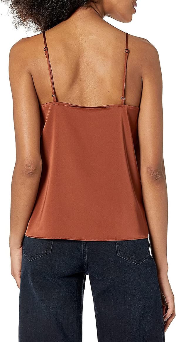 Dametanktop med V-hals og blonder, Natalie Tortoise Shell S