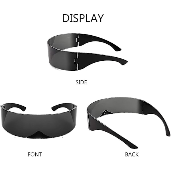 80'er Futuristic Visor Cyber Solbriller Mænd Kvinder Futuristic Punk Style Cosplay style1