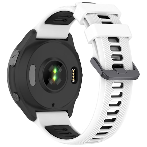 22 mm Tvåfärgat armband i twill-väv i silikon till Garmin Forerunner 965/955/945/935/745 White Black