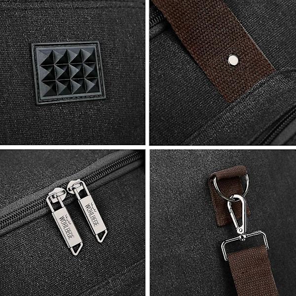 Canvas Resväska Stor Crossbody Väska Stor Kapacitet Resväska Weekend Väska Bekväm Handbagage Väskor Herrar Duffel Väska Black