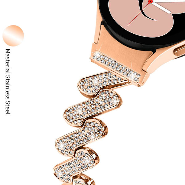 Metallinen ranneke Samsung Galaxy Watch4 40/44mm / Watch 5 40/44mm / Watch4 Classic 42/46mm -kelloille Rose Gold