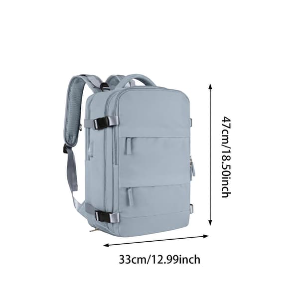 Rejse Rygsæk Voksne Håndbagage Rygsæk til Fly Backpacking Weekendtaske Sort Blue Grey