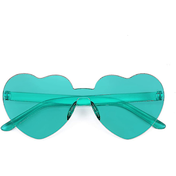2 Pak Rimløse Hjerteformede Solbriller Kvinder Ét Stykke Transparent Trendy Kærlighed style3