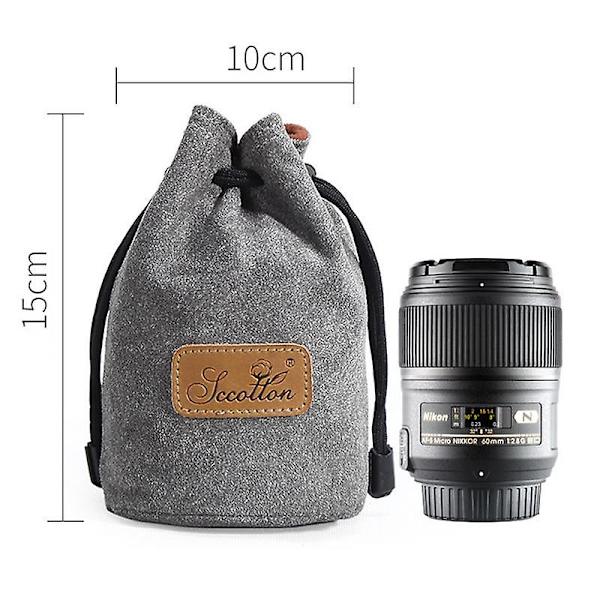 Mjuk kameraväska för Canon Nikon DSLR-handväska med dragsko-design Grey