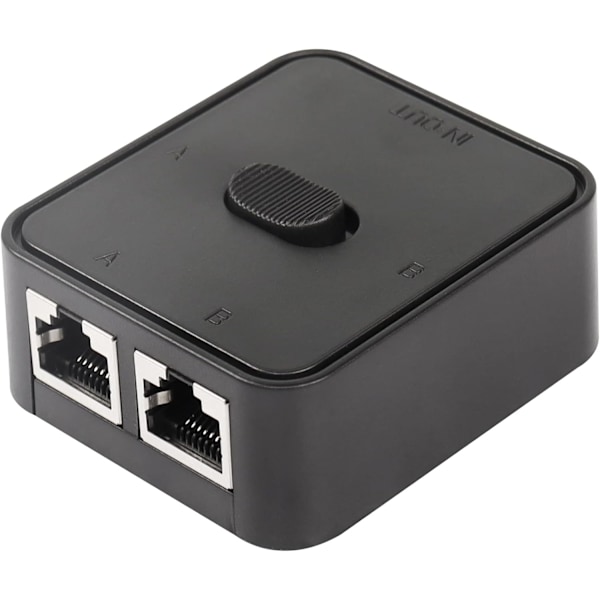 Verkkolanikytkin 2 porttia, RJ45-verkon painonappikytkinjakaja, 100M 2 sisään 1 ulos tai 1 sisään 2 ulos, 2-porttinen verkkokeskitin