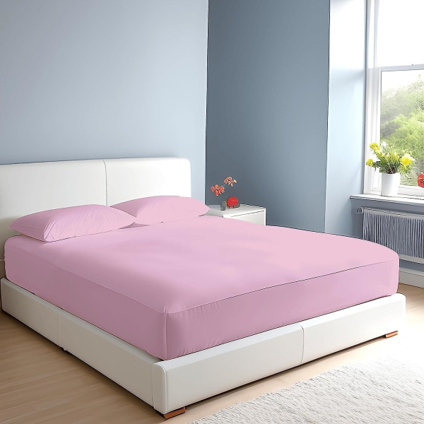 100% egyptisk bomuld 10\"/25 cm dybe lagner med elastik - enkelt - dobbelt - king size - super king size Pink King