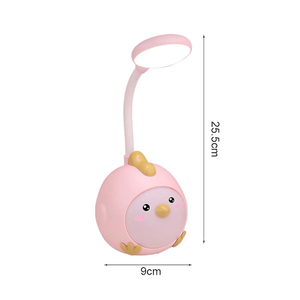 Rosa, gul och blå trefärgad lärande ögonskyddslampa USB uppladdningsbar nattlampa pink