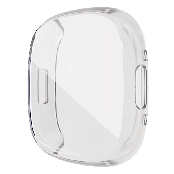 Fleksibelt TPU Anti-Ridse Urkasse til Fitbit Sense 2, Elektropletteret Ramme Samlet Beskyttelsescover Transparent