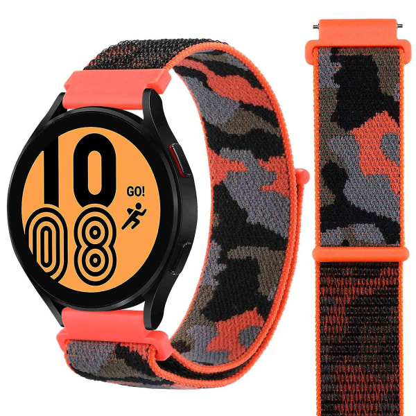 22mm Kamouflage Nylon Justerbart klockband för Samsung Galaxy Watch 3 45mm/Huawei Watch GT3 Pro 46mm Orange