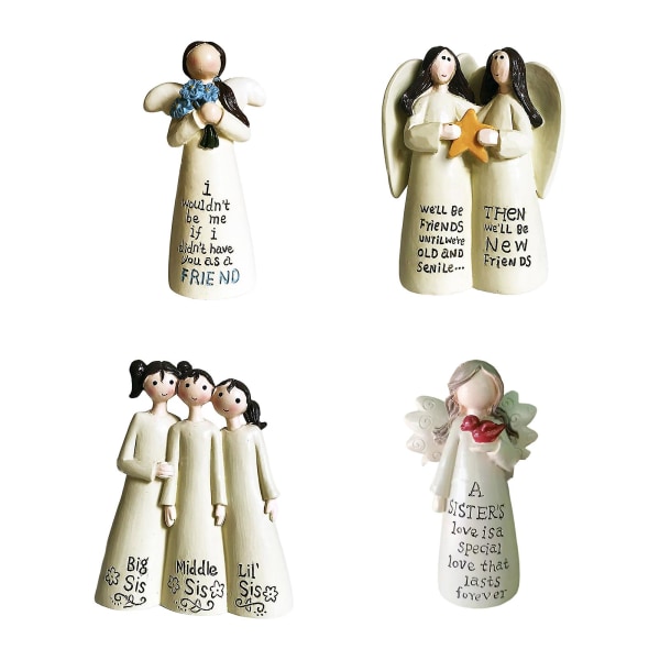 Bästa ängelfigurer presenter för kvinnor flickor dekor, harts ängel bukett inomhus skulpturer dekor