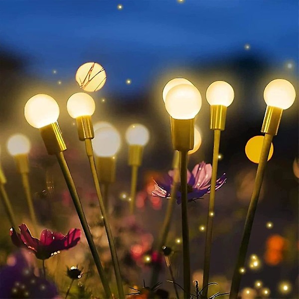 Solcellehavelamper - 2 pak Led Solcelle Sankt Hans Orm Lys Warm 6 head