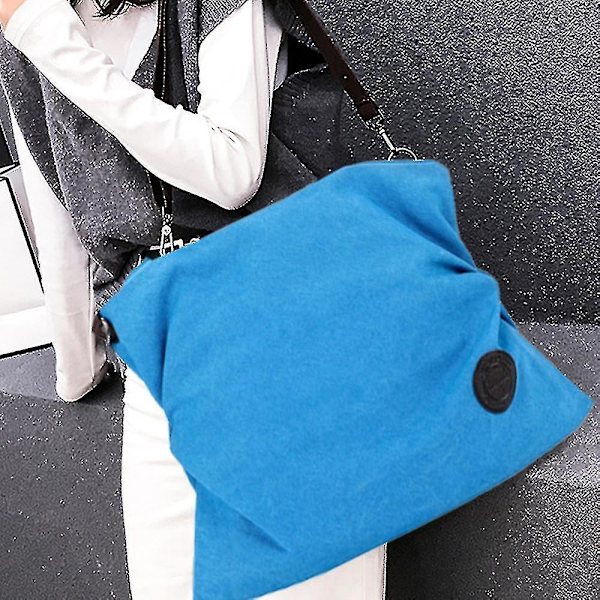 Canvas Messenger Taske Skuldertaske, Blå Fritidsmode Kunstnerisk Canvas Taske