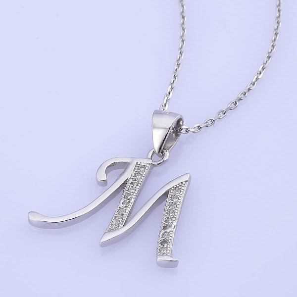 Initial Halsband 925 Sterling Silver Bokstav Halsband Med Kubisk Zirkonia