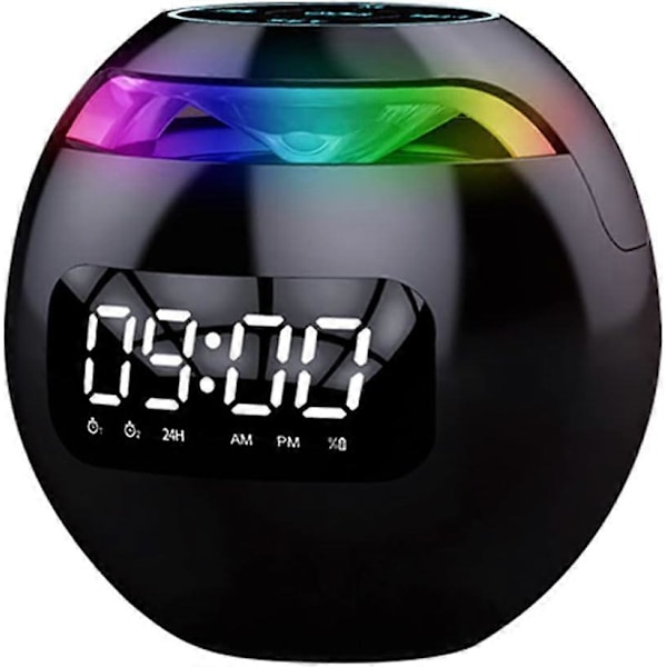 Färgglad trådlös bärbar Bluetooth-högtalare med LED-lampa, mini-woofer med mikrofon och FM-radio med upplyst högtalare B