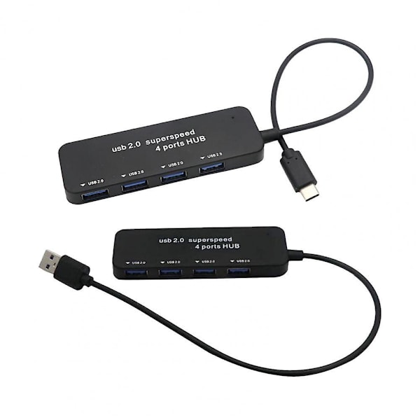 USB2.0 Dockingstation USB2.0 til 4 USB2.0 Hub Multi-Port USB Adapter Hub til PC, Laptops
