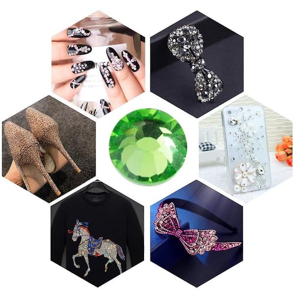 Grønne Krystall Flatback Grønne Rhinestones Neglekunst style 1