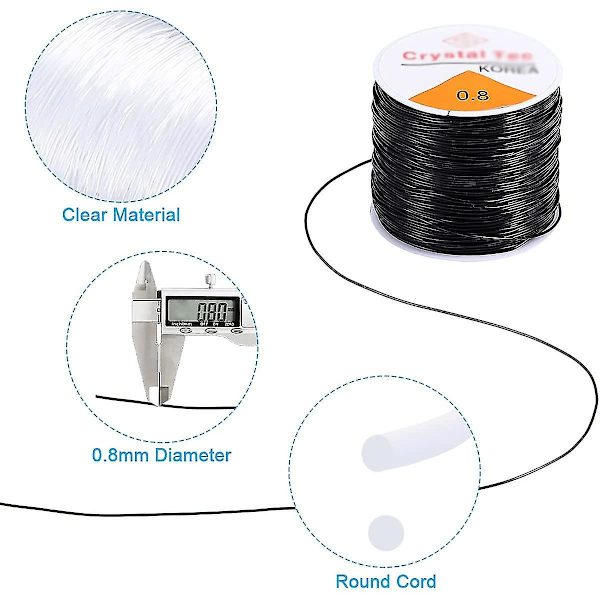 Elastiska pärlor sladd stretchiga strängar runda klara stretch sträng kit för DIY hantverk