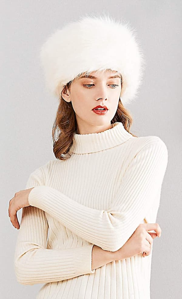 Vinter Dam Faux Fur Rysk Kosack Stil Hatt Vinter Wrap Hatt